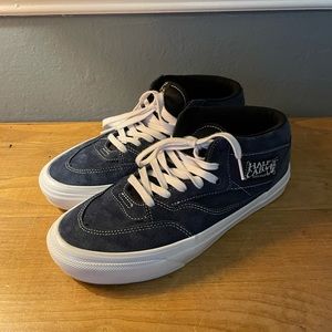 Vans Men's Skate Half Cab Navy Blue White Suede Canvas shoes Classic Size 8.